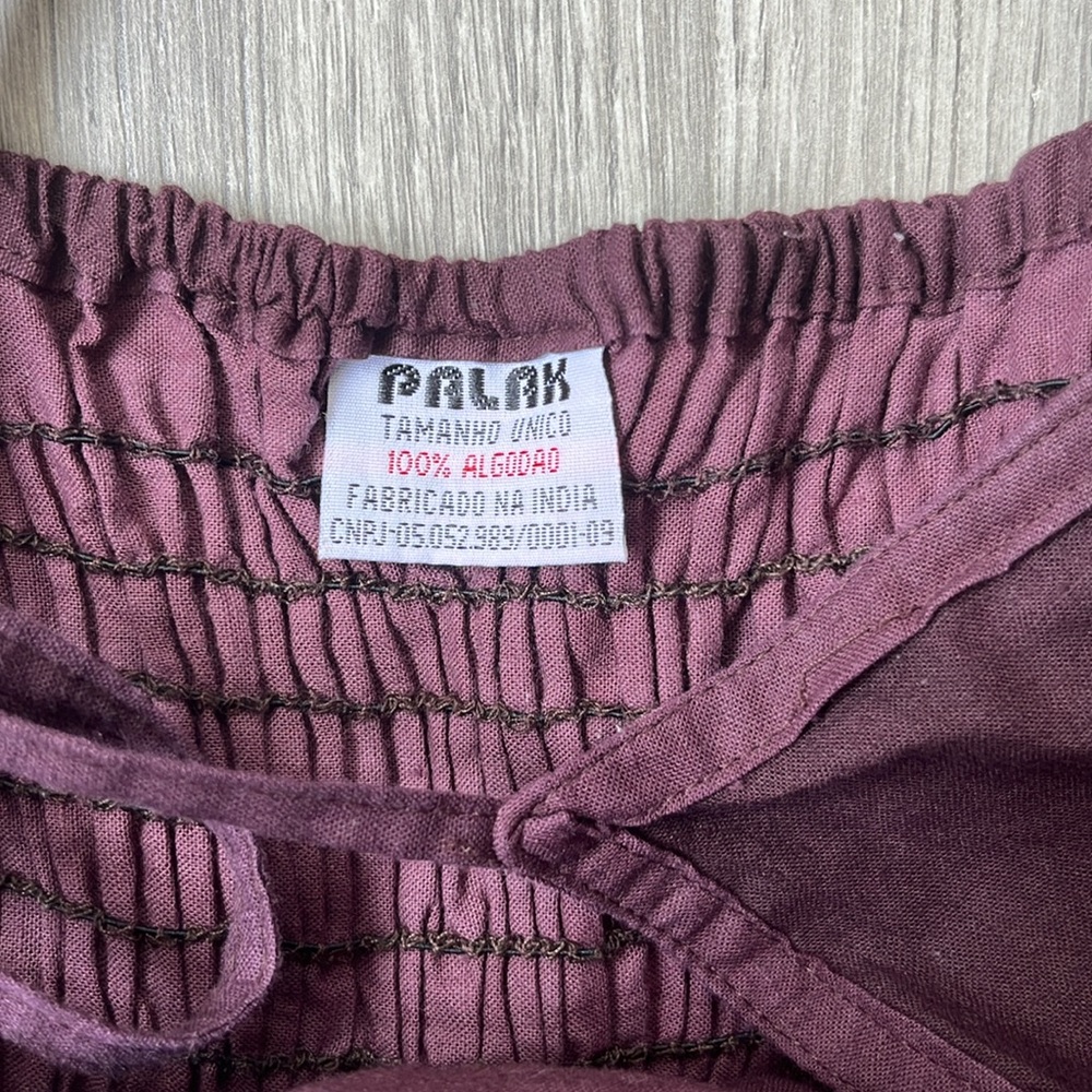 Y2K V Neck Embroidered Sundress chocolate brown, pink, yellow, and orange - Picture 5 of 5